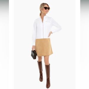 NWT S Tuckernuck Tan Suede Delfina Shirt Dress